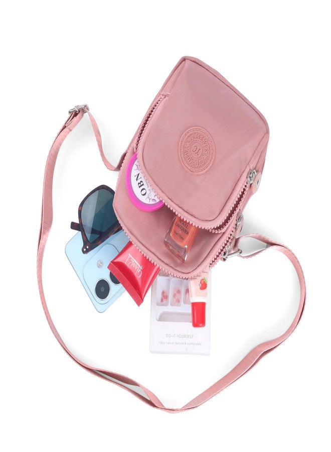 JI ACCESSORIES JI Women’s Crossbody Sling Bag For Everyday Use, Shoulder Bag with Multiple Zipper Pockets, Adjustable Strap, Water Resistant Handbag for Travel, Shopping, College (PINK) - Image 5